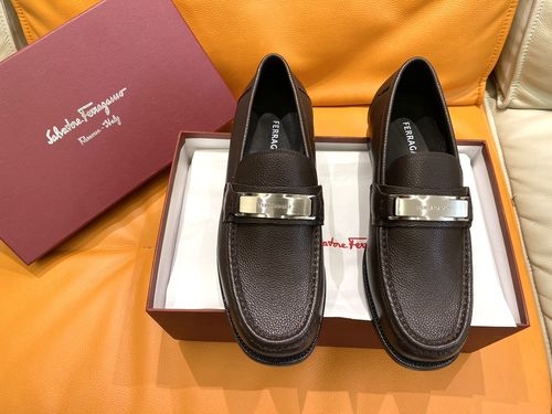 Ferragamo Premium Leather Loafers With Logo Hardware