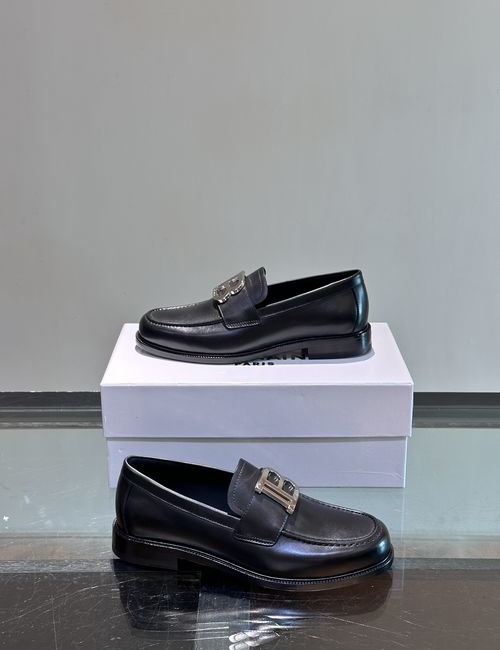 Balmain Stitched Leather Formal Dress Shoes