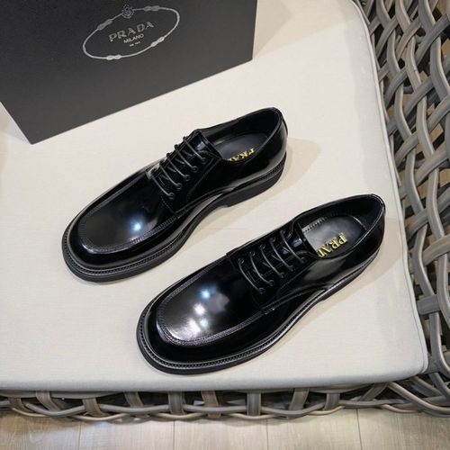 Prada Leather Loafers With Triangle Logo