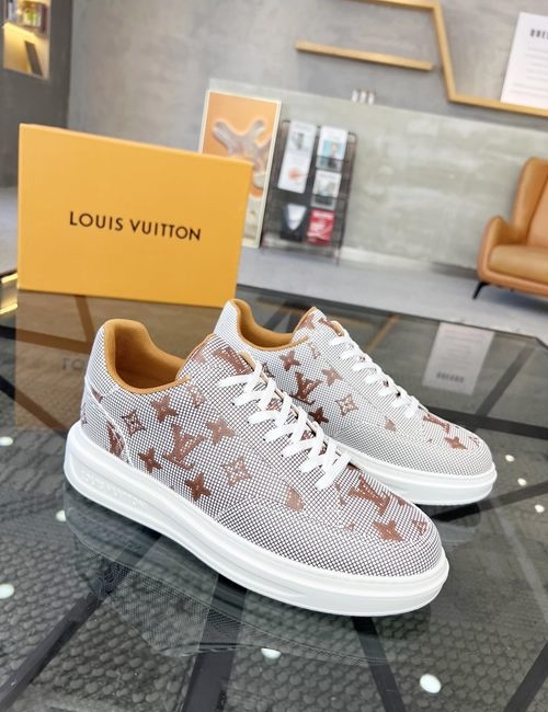 Louis Vuitton LV Premium Leather Sneakers With Breathable Mesh Lining