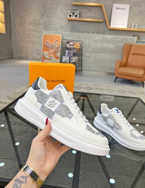Louis Vuitton LV Premium Leather Casual Sneakers With TPU Sole