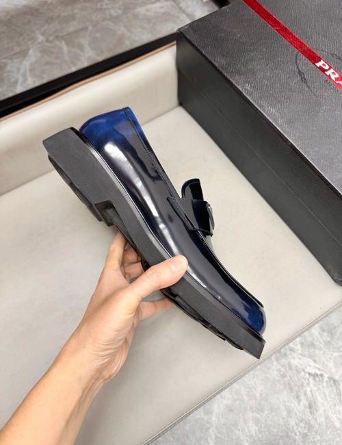 Prada Patent Leather Derby Shoes With Soft Sole