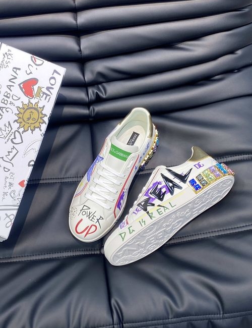 Dolce & Gabbana DG 5D Print Casual Leather Sneakers