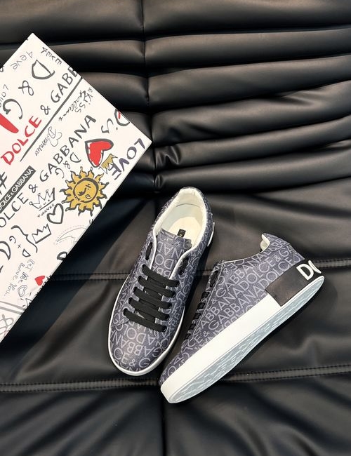 Dolce & Gabbana DG Denim Canvas Sneakers With Brand Logo Detail