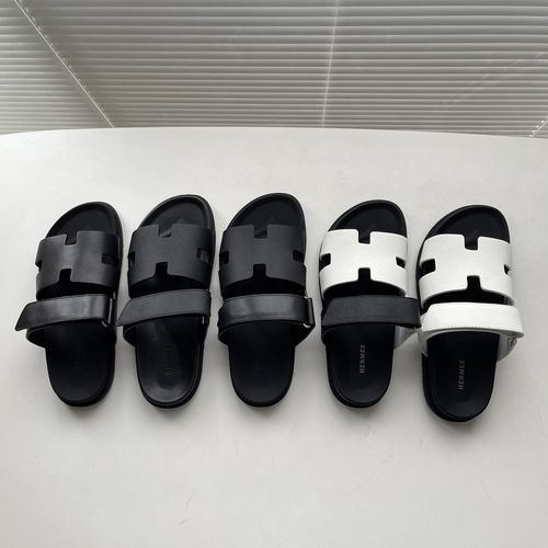 Hermes Epsom Calfskin Adjustable Strap Sandals