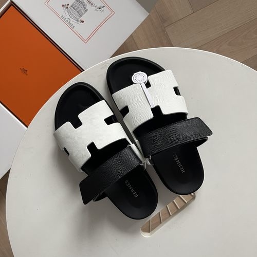 Hermes Epsom Calfskin Adjustable Strap Sandals