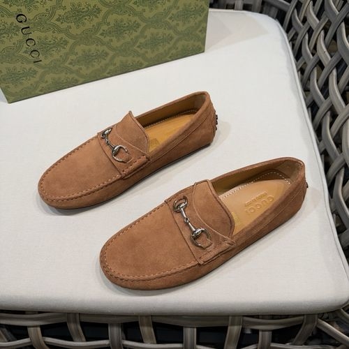 Gucci Top Layer Cowhide Loafers Rubber Sole Cowhide Lining