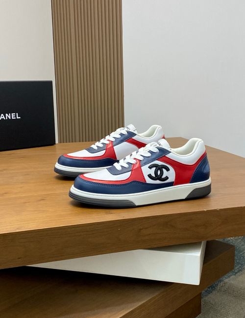 Chanel Color-block Suede Sneakers Reflective Detailing