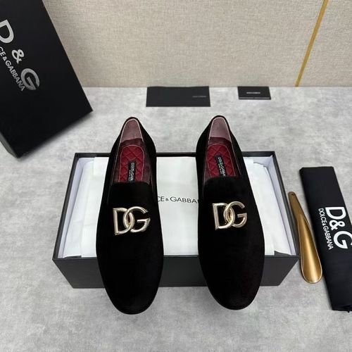 Dolce & Gabbana DG Calfskin Loafers With Logo Badge