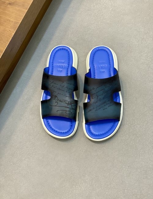 Berluti High-End Handmade Slippers With Leather Sole