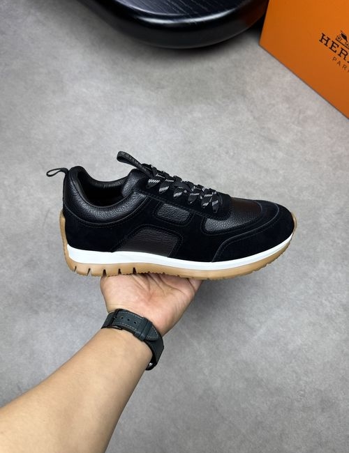 Hermes Litchi Grain Cowhide Casual Sneakers