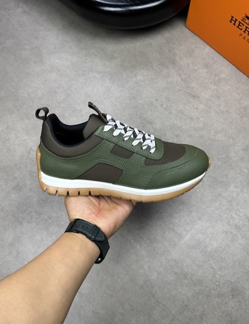 Hermes Casual Sneakers Grained Calfskin Canvas