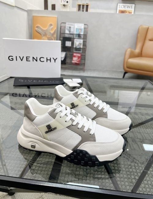Givenchy Stitched Leather Mesh Sneakers