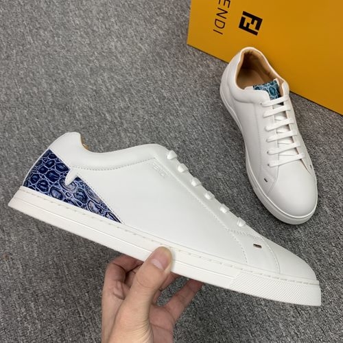 Fendi Two-tone Leather Webbing Casual Shoes