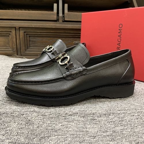 Ferragamo Suede Cowhide Dress Shoes Original Hardware Sole