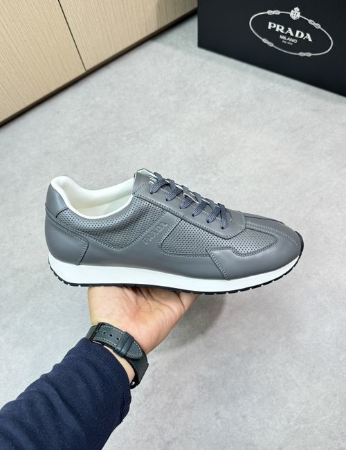 Prada Premium Perforated Leather Casual Sneakers
