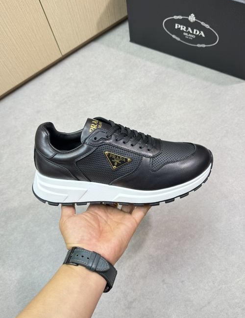 Prada Perforated Nappa Leather Casual Sneakers