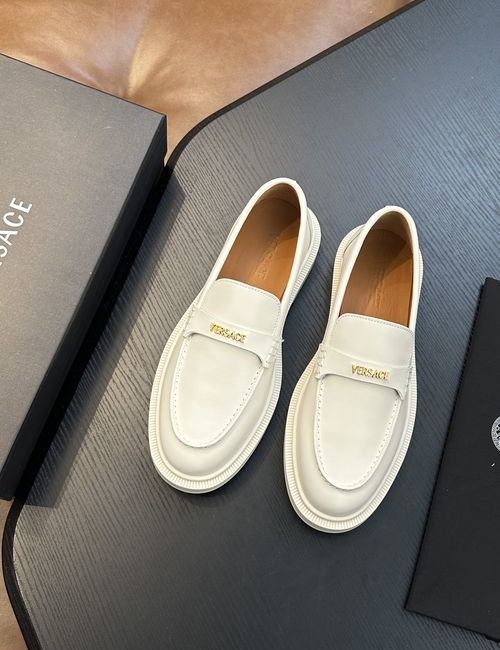 Versace Leather Casual Sneakers With Rubber Sole