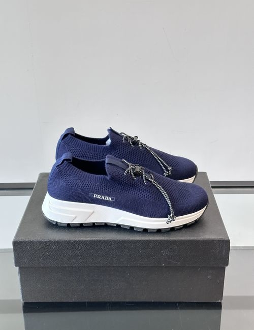 Prada Breathable Knitted Laced Sneakers
