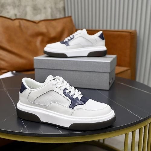 Prada Nappa Leather And Canvas Sneakers