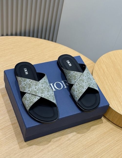 Christian Dior CD Alias Cross Strap Leather Sandals With CD Logo