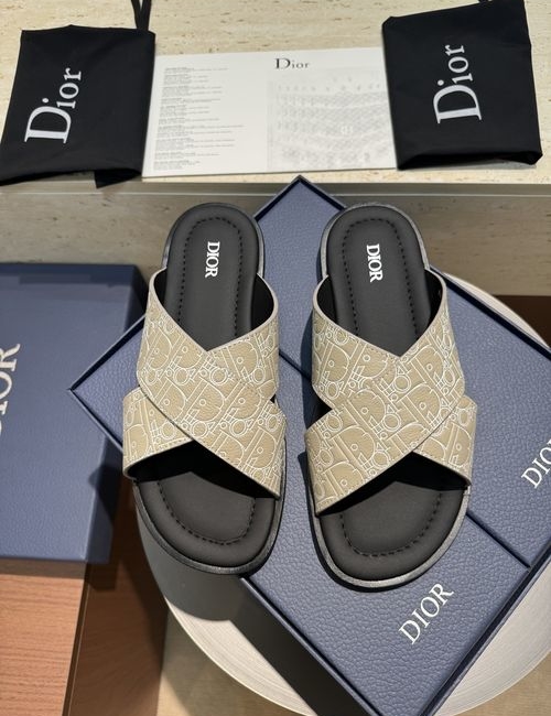 Christian Dior CD Alias Cross Strap Leather Sandals With CD Logo
