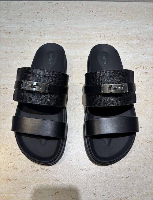 Hermes H Buckle Cowhide Slide Shoes
