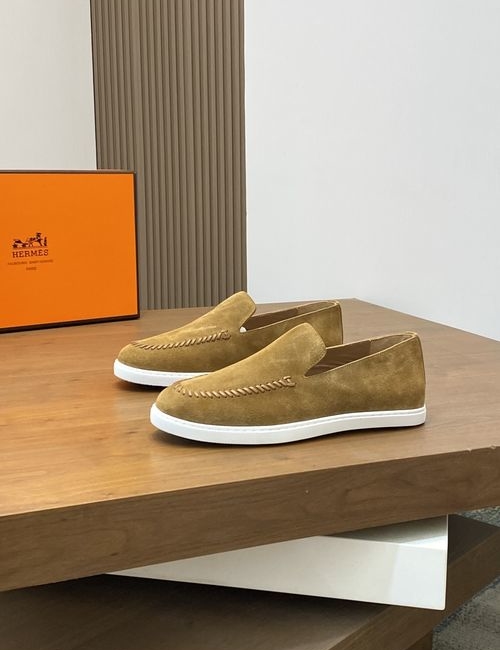 Hermes Genuine Leather Stitching Loafers With EVA Sole