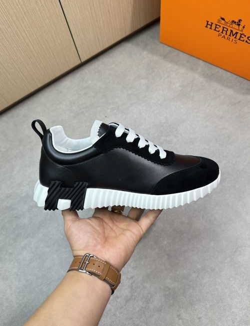 Hermes Nappa Suede Casual Sneakers With TPU Sole
