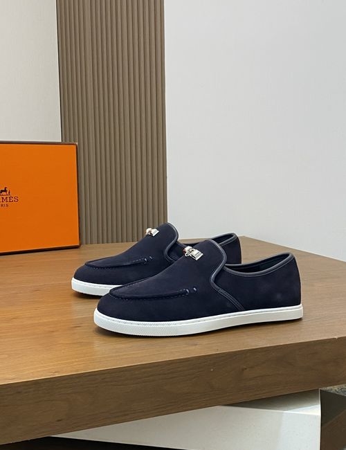 Hermes Genuine Leather Stitching Loafers With EVA Sole