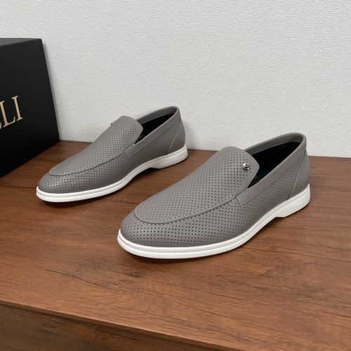 Zilli Perforated Leather Loafers With Rubber Sole