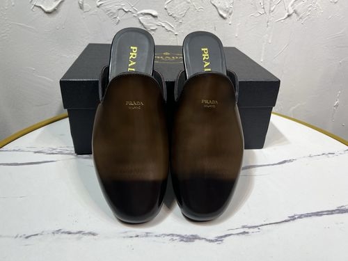 Prada Open-toe Leather Mule Casual Shoes