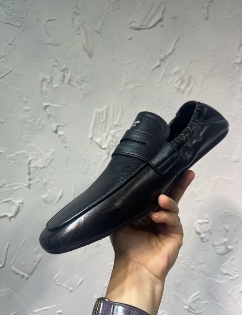 Prada Calfskin Slip-on Loafers With Rubber Sole