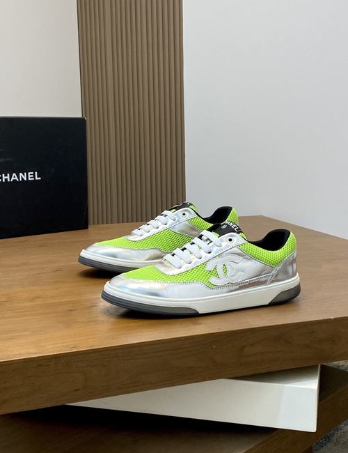 Chanel Color-block Mesh Sneakers Reflective Trim Breathable Lining