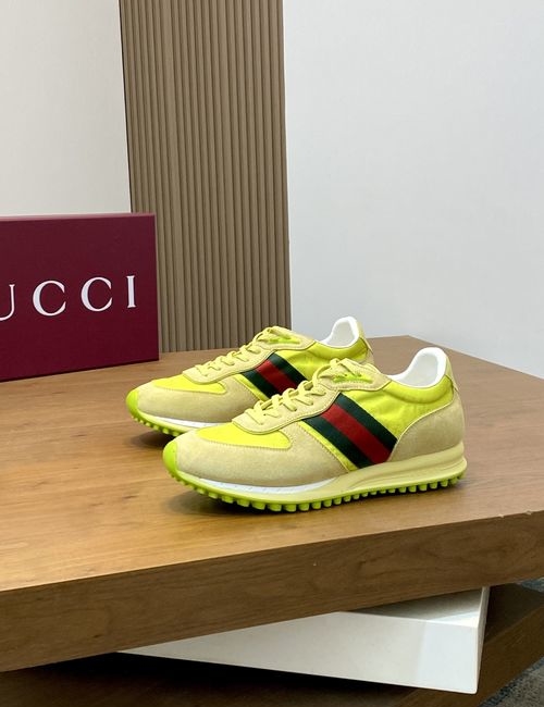 Gucci Suede Leather Sneakers With Brand Webbing