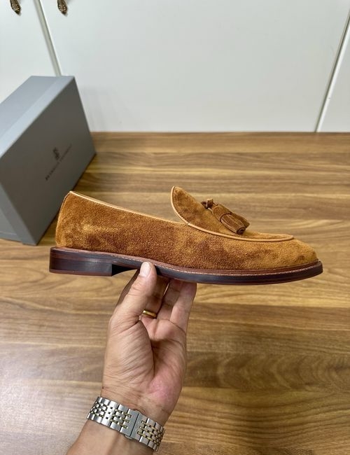 Brunello Cucinelli BC Suede Leather Penny Loafers