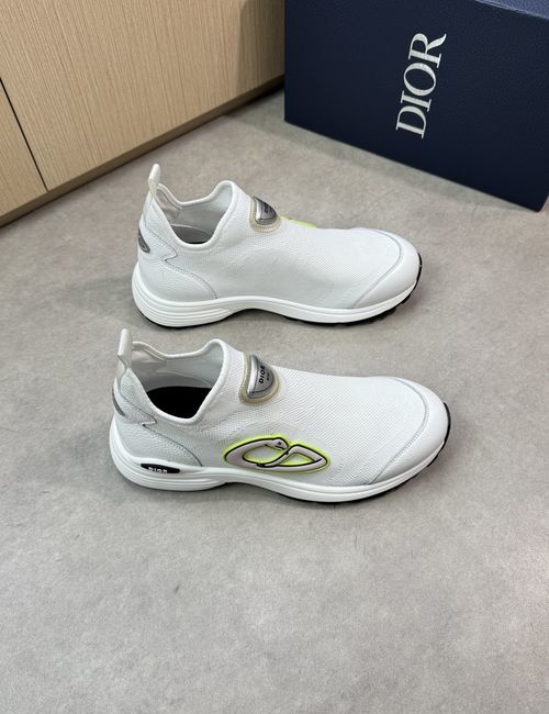 Christian Dior CD Grain Leather Logo Casual Sneakers