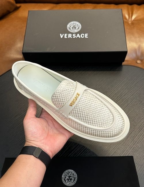Versace Leather Casual Sneakers With Rubber Sole