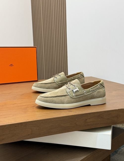 Hermes Genuine Leather Spliced Casual Shoes With EVA Sole