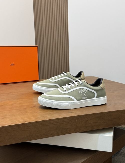 Hermes Denim Suede Slip-on Sneakers
