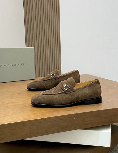 Brunello Cucinelli BC Suede Leather Loafer Shoes