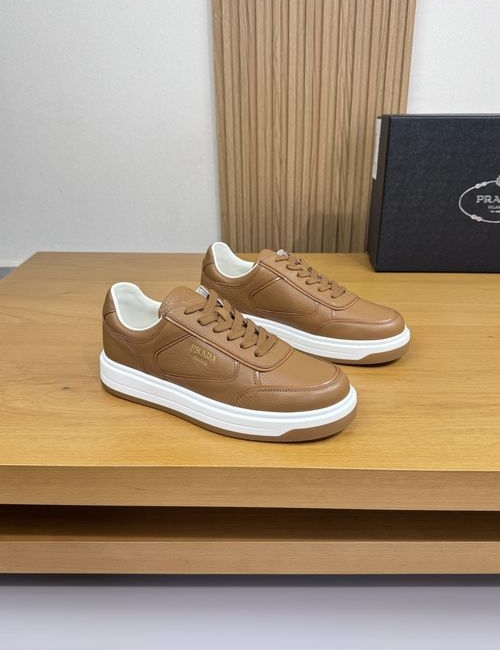 Prada Premium Crafted Leather Sneakers