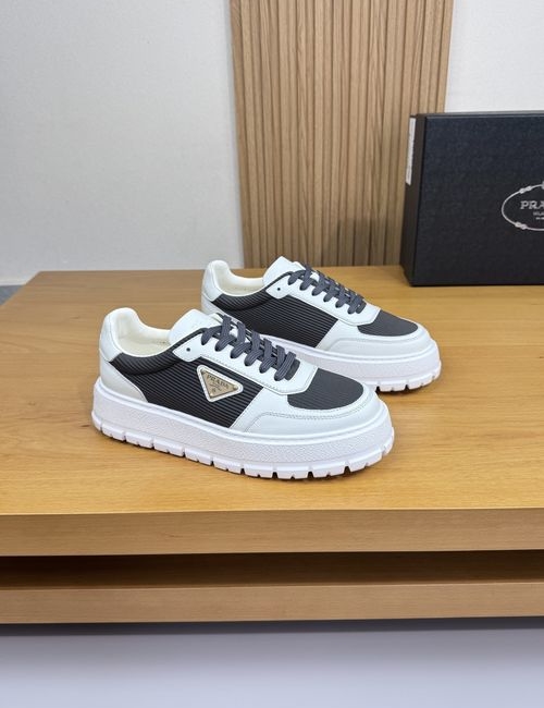 Prada Nappa Leather Stripe Casual Sneakers