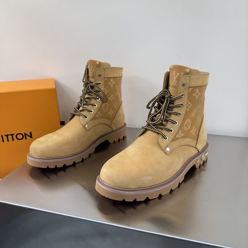 Louis Vuitton LV High-top Leather Casual Shoes With Premium Texture