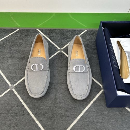 Christian Dior CD Grain Leather Driving Loafers