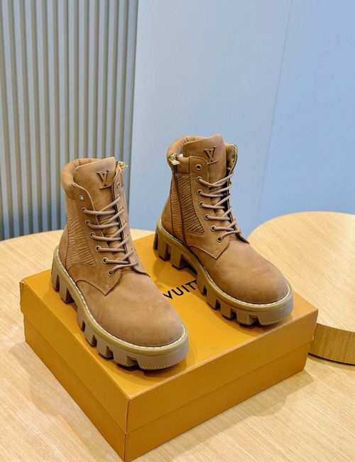 Louis Vuitton LV Checker Flat Boots With Wool Lining