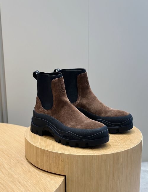 Moncler High-top Suede Leather Martin Shoes
