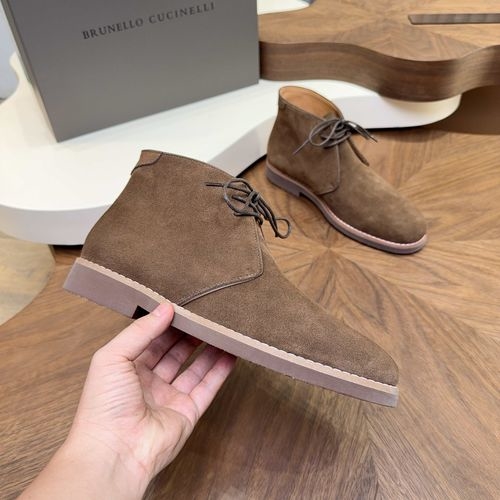 Brunello Cucinelli BC Suede Chelsea Boots With Goodyear Craftsmanship