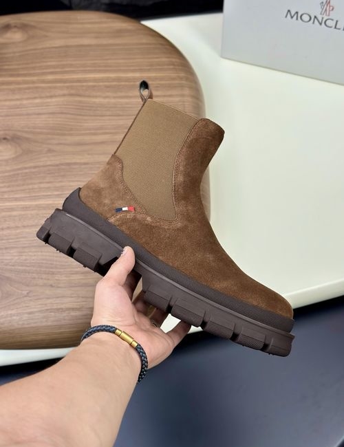 Moncler High-top Suede Leather Martin Shoes