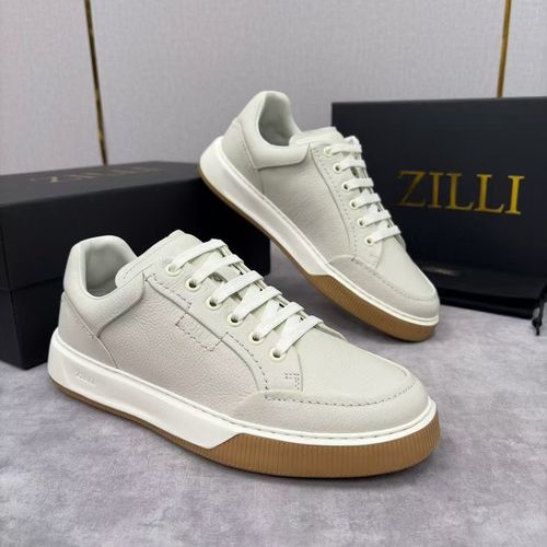 Zilli Stitched Casual Leather Sneakers